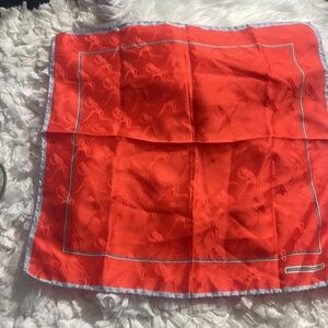 Kieselstein-Cord Men’s Gavrovche Print Silk Square Scarf Size 17” X 17” red